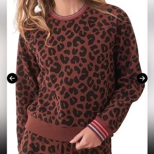 MARINE LAYER Anytime Sweatshirt - Leopard Print - size L
